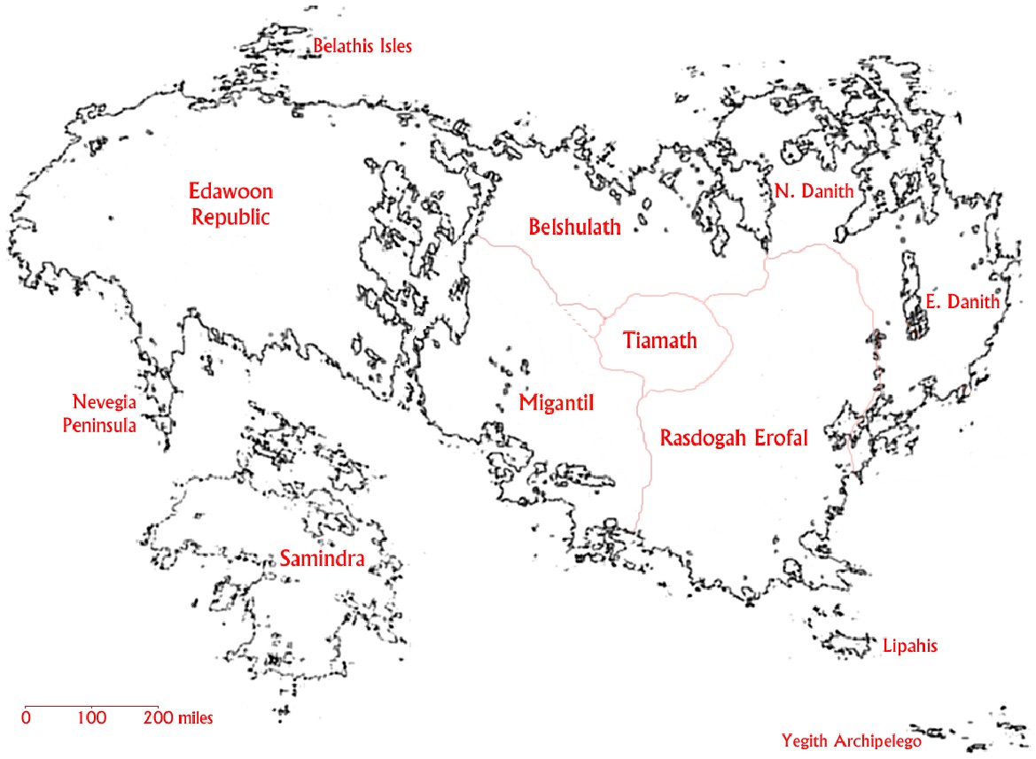 Map of Tiamath and surrounding countries