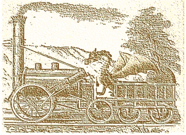Dragon driving railway engine