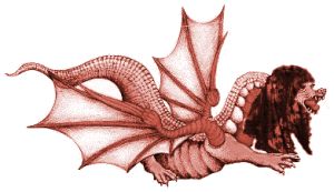 Pink dragon wearing mantilla