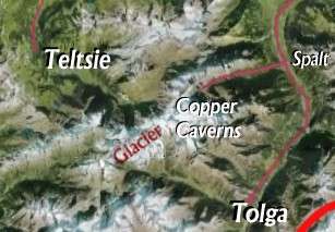 Map of area showing glacier