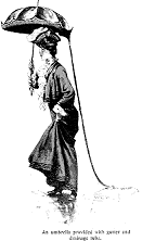 An umbrella provided with gutter and drainage tube.